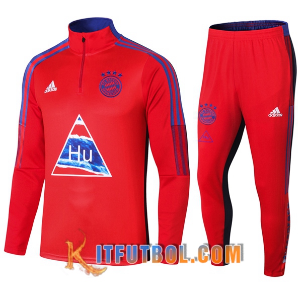 Nueva Chandal Futbol - Chaqueta + Pantalones Bayern Munich Roja 19
