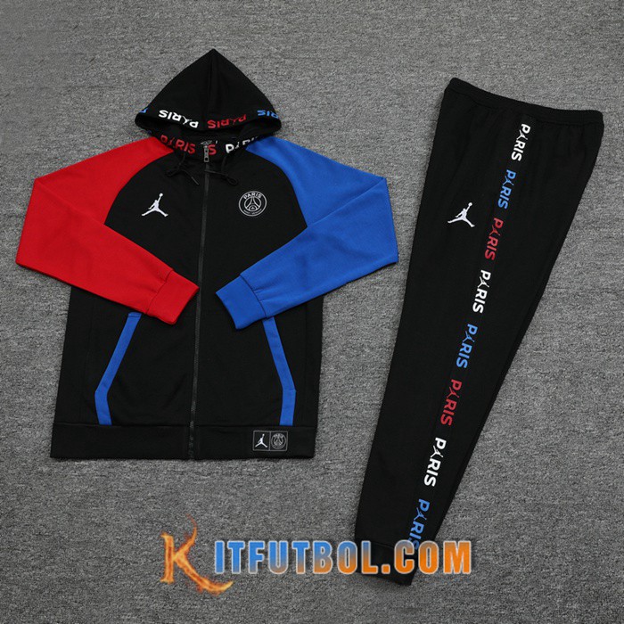 Torpe maximizar camión Nuevo Chaqueta De Futbol - Chaqueta con capucha + Pantalones Jordan Paris  PSG Negro Azul Roja 19 20