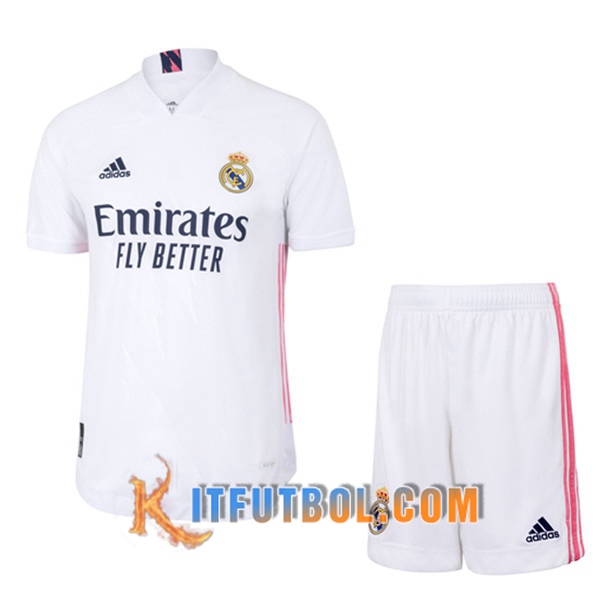 Traje Camisetas Futbol Real Madrid Primera + Cortos 20 21