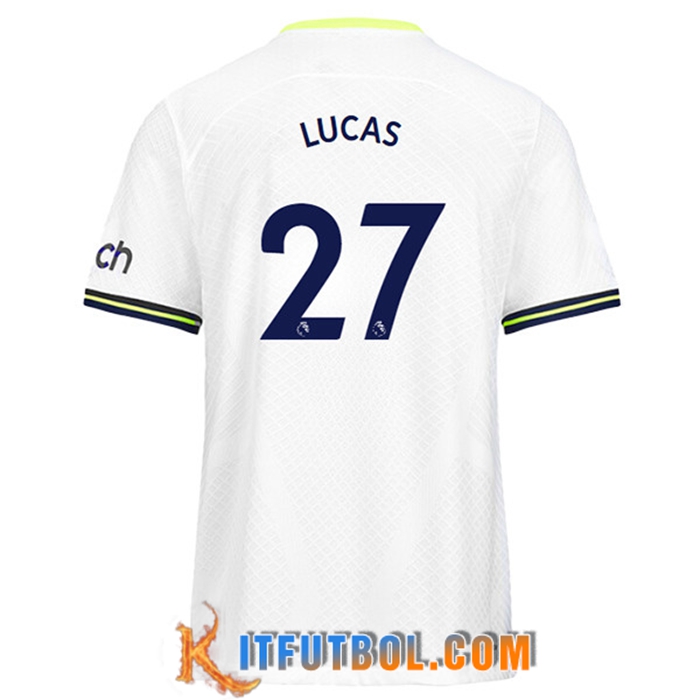 Nike Tottenham Hotspur Home Vapor Match Shirt 2022-2023 with Lucas 27 Printing