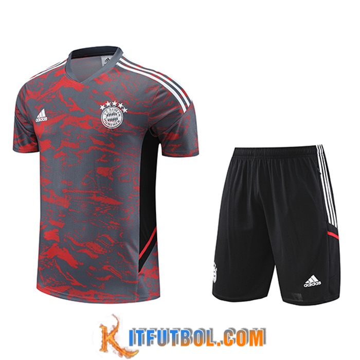 Camiseta Entrenamiento + Cortos Bayern Munich Rojo/Gris 2023/2024