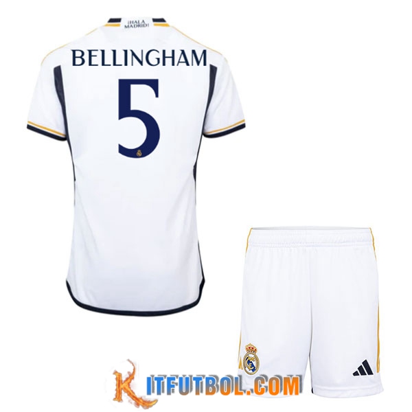 Camiseta Bellingham 5 Real Madrid Primera Equipación 2023/2024 Niño Kit