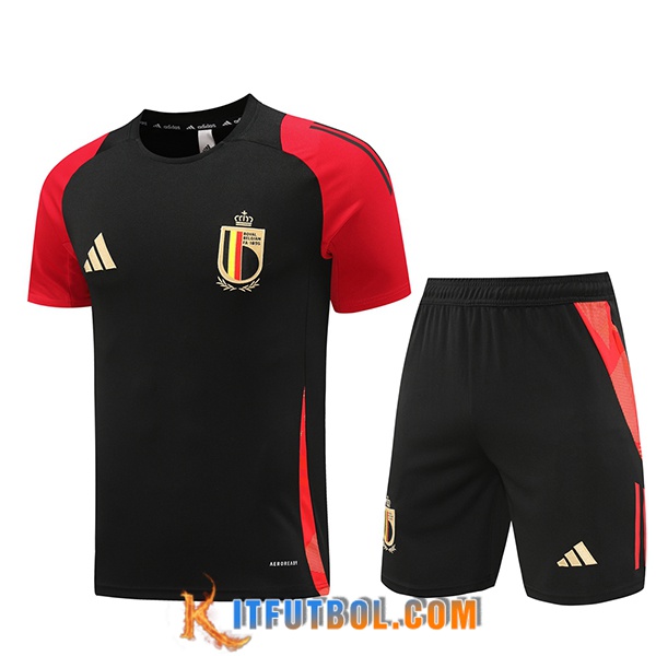 Camiseta Entrenamiento Bélgica Negro/Rojo 2024/2025