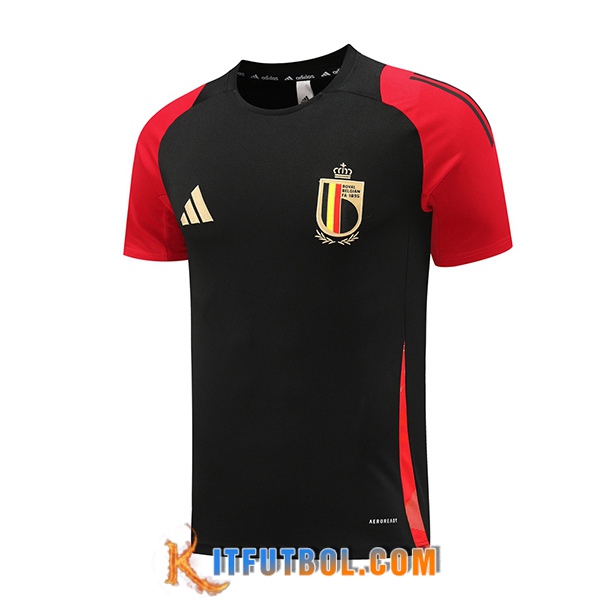 Camiseta Entrenamiento Bélgica Negro/Rojo 2024/2025